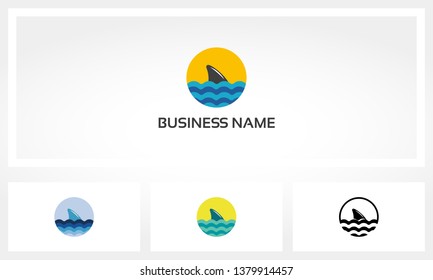 Shark Fin Ocean Sea Logo