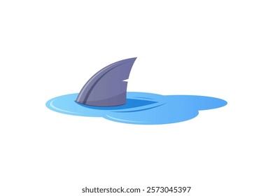 Shark fin on the surface of the water.