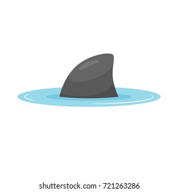 Shark fin out of water vector
