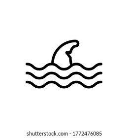 Shark fin outline icons. Vector illustration. Editable stroke. Isolated icon suitable for web, infographics, interface and apps.
