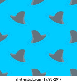 Shark fin pattern seamless. Marine predator back background . See animal vector texture