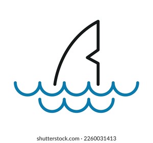 shark fin sea icon white background