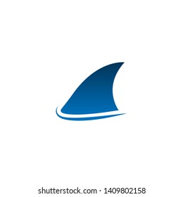 Shark Fin With Sea Waves, Logo, Vector Illustration.