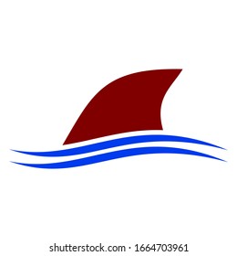 shark fin and sea waves logo