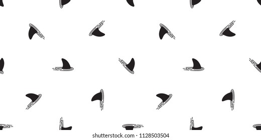 shark fin seamless pattern vector dolphin whale tail ocean tile background scarf isolated repeat wallpaper