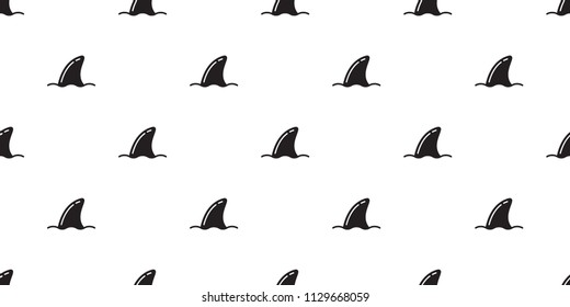 Shark fin seamless pattern vector dolphin tile background repeat wallpaper scarf isolated illustration doodle