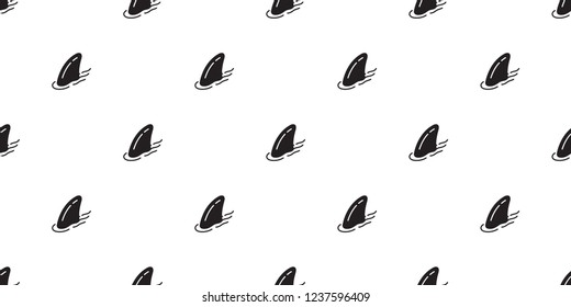 Shark fin seamless pattern vector fish dolphin whale tile background repeat wallpaper scarf isolated illustration