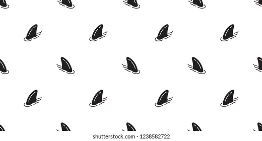 Shark fin seamless pattern vector fish dolphin whale scarf isolated illustration tile background repeat wallpaper