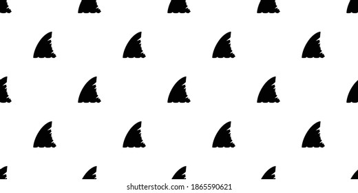 shark fin seamless pattern vector dolphin fish whale repeat wallpaper scarf isolated tile background animal cartoon illustration ocean sea doodle design