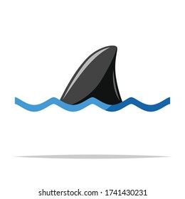 Shark fin sign vector isolated illustration