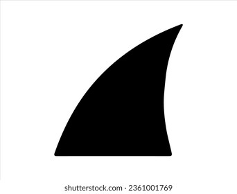Fondo blanco de arte vectorial de silueta de aleta de tiburón