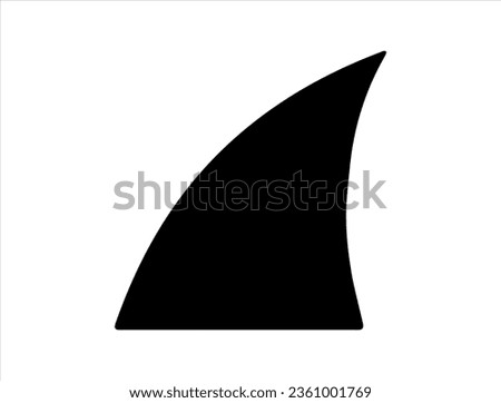 Shark fin silhouette vector art white background