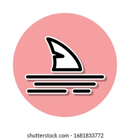 Shark fin sticker icon. Simple thin line, outline vector of web icons for ui and ux, website or mobile application