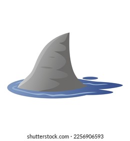 Shark Fin Swimming Under Water Cartoon Illustration Vector Icon