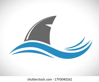 shark fin symbol concept icon