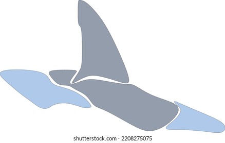 shark fin as a symbol for the fight against shark hunting and for animal protection agencies