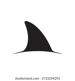 Design de ilustração plana de vetor de barbatana de tubarão sobre fundo branco