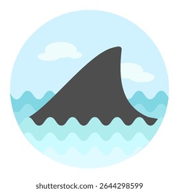 Shark fin vector icon. Beach. Summer. Summertime. Vacation, eps 10