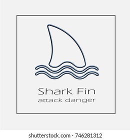 Shark fin vector icon eps 10. Simple isolated illustration.
