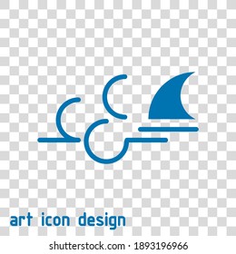 shark fin vector icon on an abstract background