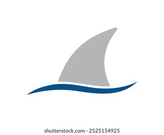 Shark fin vector illustration. isolated vector. Kids summer print, seasonal element, holidays, vacations, beach, marine life, aquatic animal, ocean landscape element