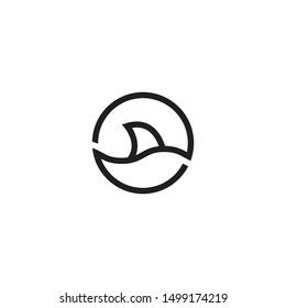 Shark fin. Vector logo icon template
