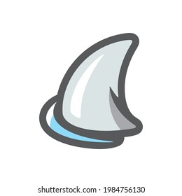 Shark Fin Water Vector icon Cartoon illustration.