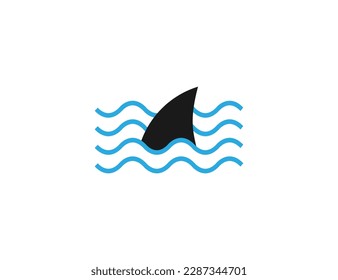 Shark fin, wave icon. Vector illustration.