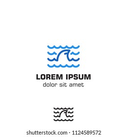 Shark fin wave logo icon