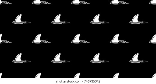 Shark fin whale dolphin seamless pattern vector wallpaper background