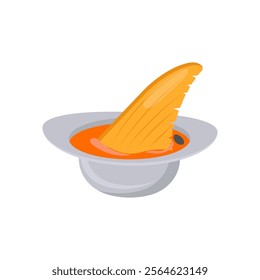 Shark Fins Soup Seafood Vector Illustration, Isolated