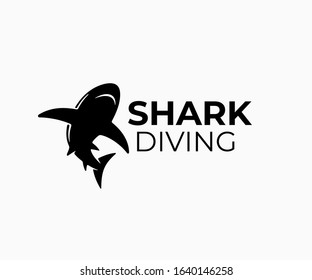 Shark, fish and diving, logo design. Animal, predator, underwater life and aquarium, vector design and illustration