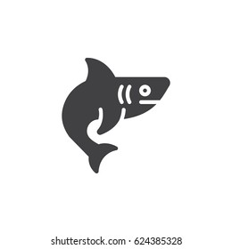 Shark, fish icon vector, filled flat sign, solid pictogram isolated on white. Symbol, logo illustration. Pixel perfect