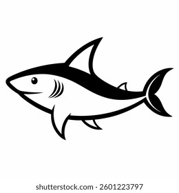 shark fish line art vector