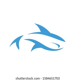 Shark fish logo design template vector illustration 