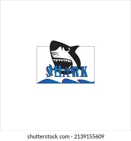 Shark fish logo design for t-shirt and mug