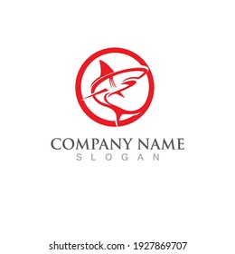 Shark fish logo template. Creative vector symbol