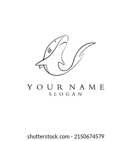 shark fish logo vector design