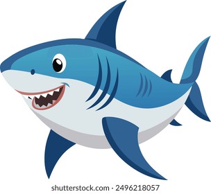 A shark fish on white background