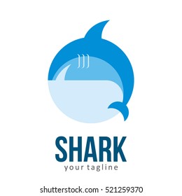 SHARK FISH SEA PREDATOR LOGO ICON SYMBOL EMBLEM TEMPLATE