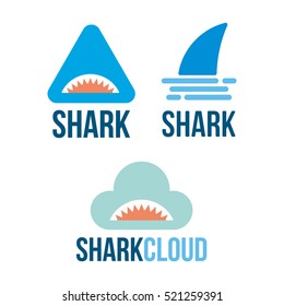 SHARK FISH SEA PREDATOR LOGO ICON SYMBOL EMBLEM TEMPLATE