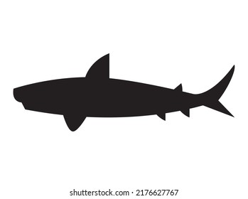 shark fish silhouette style icon