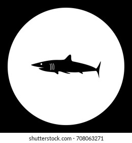 shark fish simple silhouette black icon eps10
