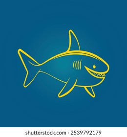 Shark fish trendy artwork pretty abstract vector illustration colorful practical design.eps