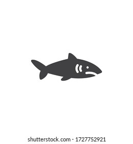 Shark fish vector icon. filled flat sign for mobile concept and web design. Shark predator animal glyph icon. Symbol, logo illustration. Vector graphics