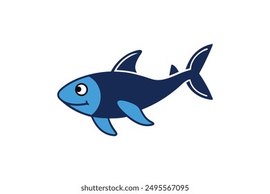 Shark Fish Vector Illustration - Cartoon, Clipart, and Line Art Design