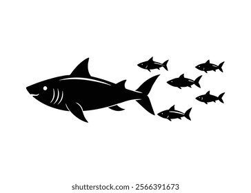 Shark Fish Vector Poses vector.
