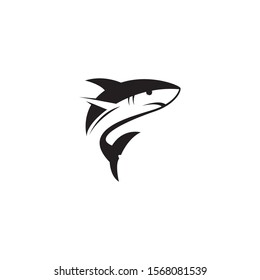 shark fish vector silhouette logo template