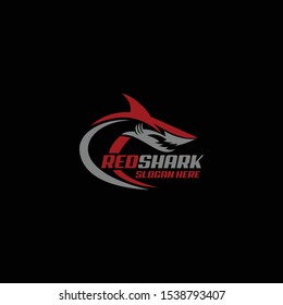 Shark Fishing Company Team Club Logo Design Template Company Vector Illustration