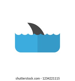 shark flat fector icon